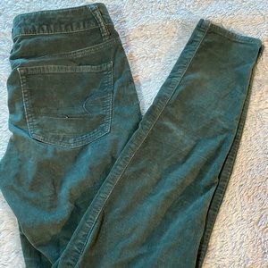 American Eagle Dark Green Hi-Rise Jegging